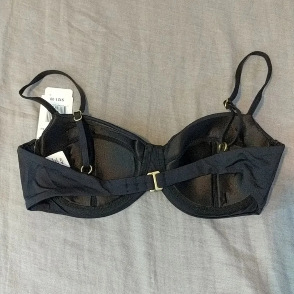 L*Space Marley Smocked Underwire Bikini Top Black